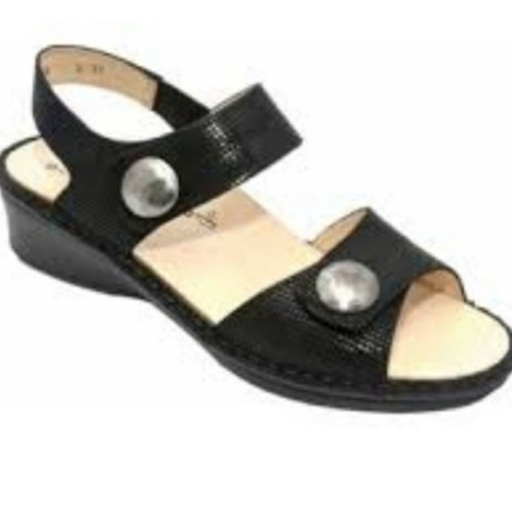 FINN COMFORT ALANYA BLACK VELCRO SANDALS